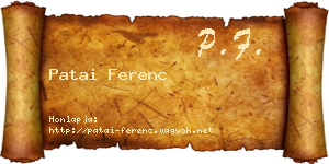 Patai Ferenc névjegykártya